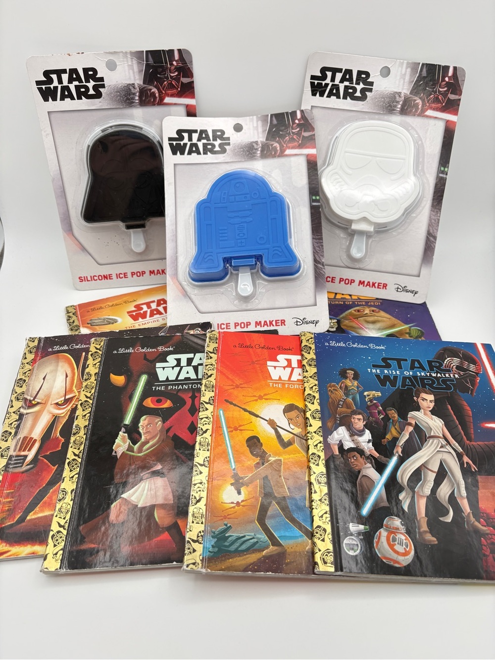 Star Wars Kids Bundle 7 Little Golden Books & 3 Ice Pop Molds